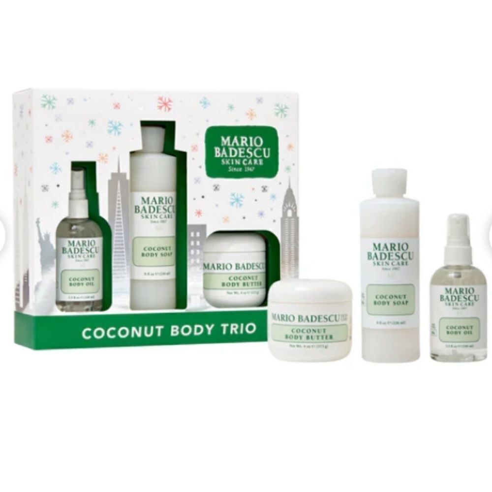 Mario Badescu Coconut Body Trio Scub Oil Butter Softer Smoother Skin